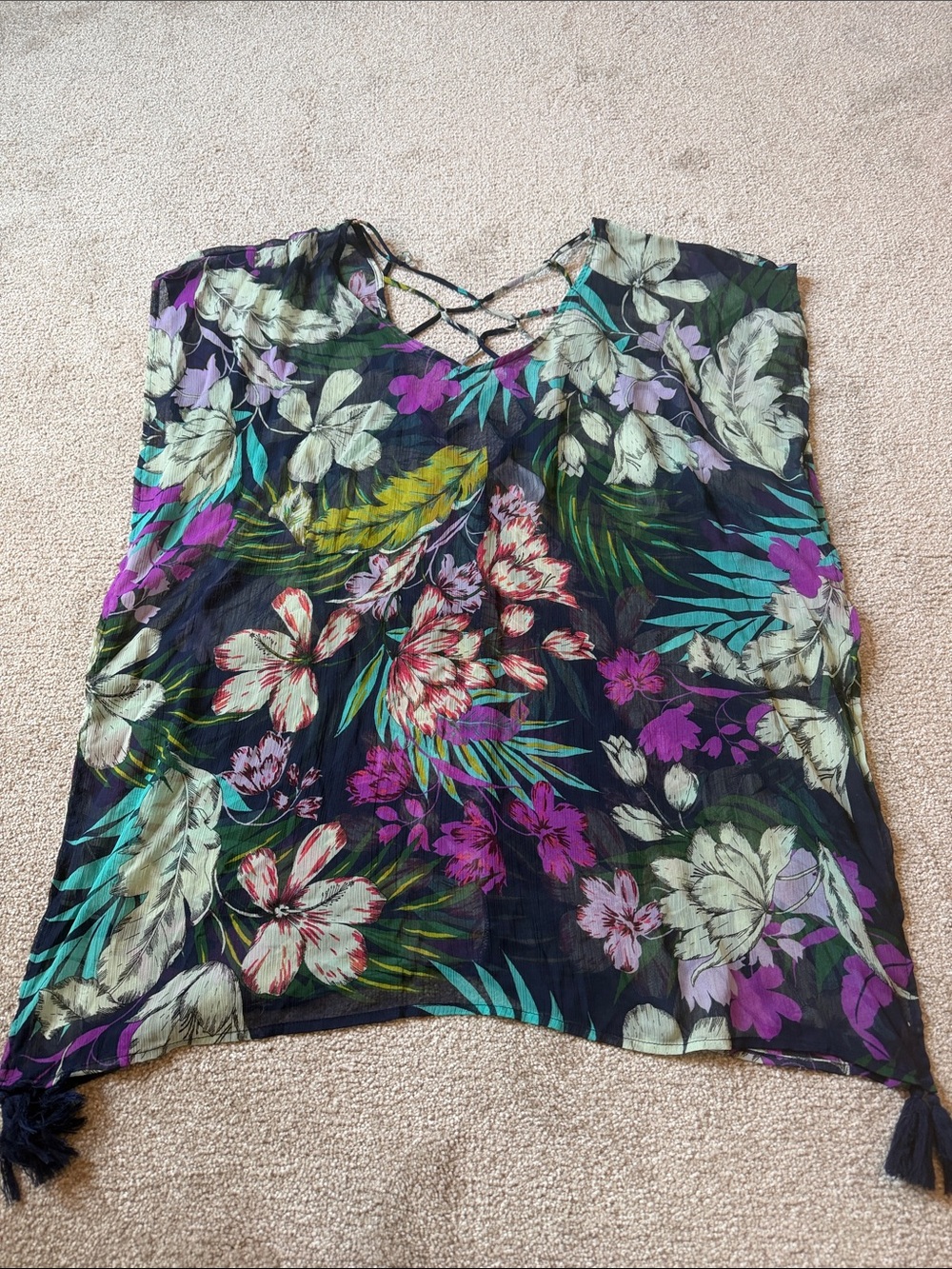 Floral swim cover up